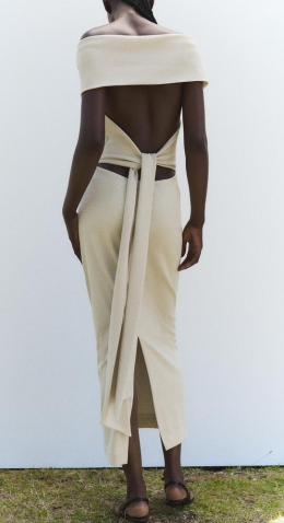 Vestido midi palabra de honor zara