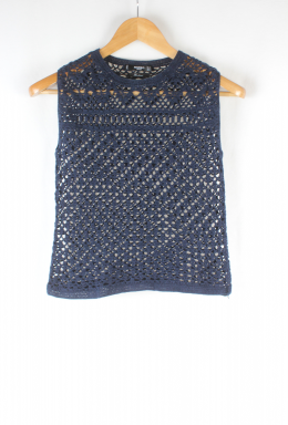 Top crochet azul mango