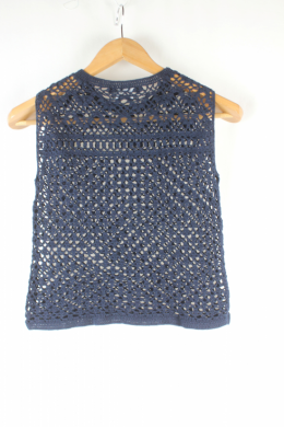 Top crochet azul mango