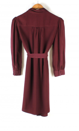 vestido camisero granate mango