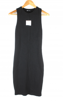 Mini vestido punto negro zara