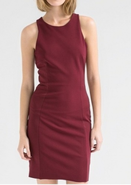 Vestido paneles granate mango
