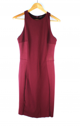 Vestido paneles granate mango