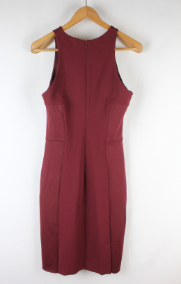 Vestido paneles granate mango