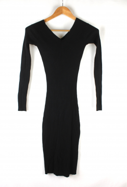 vestido punto negro even and odd
