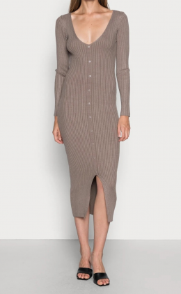 vestido punto canale beige zign