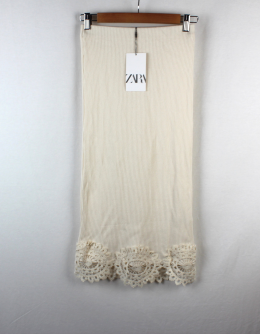 Falda punto canale y crochet zara