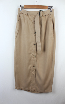falda midi marron birmani