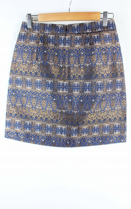 mini falda jacquard azul massimo dutti