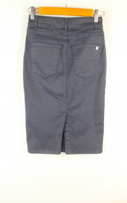 falda encerada azul marino massimo dutti 36