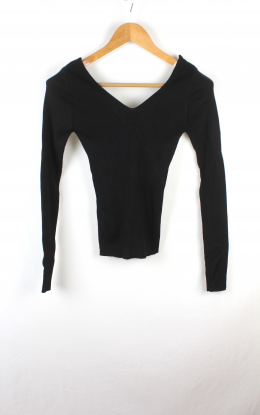 Jersey canale espalda escotada negro mango