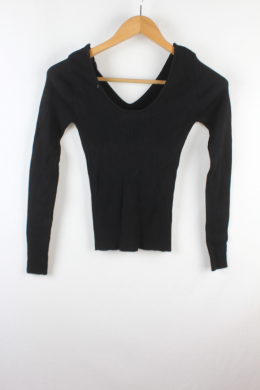 Jersey canale espalda escotada negro mango