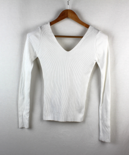 Jersey canale espalda escotada blanco mango