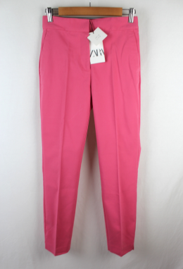 pantalon recto rosa zara