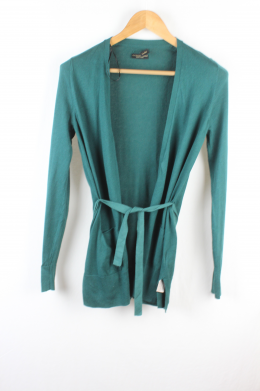 cardigan punto con seda verde massimo dutti