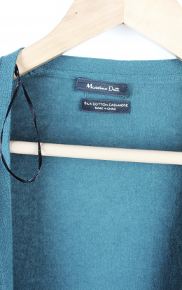 cardigan punto con seda verde massimo dutti