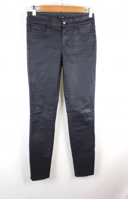 pantalon encerado negro massimo dutti