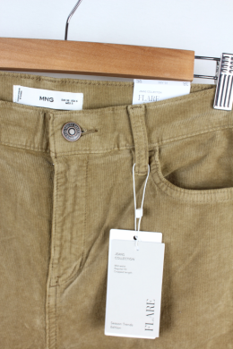 pantalon pana marron mango