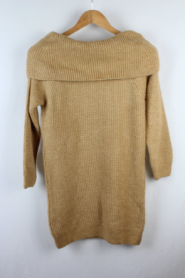 Mini vestido punto canale camel mango