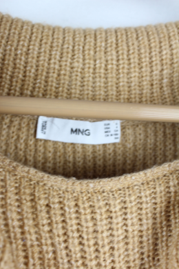 Mini vestido punto canale camel mango