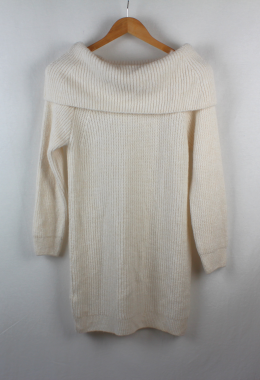 mini vestido hombros descubiertos marfil mango