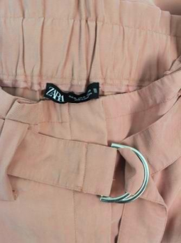 pantalon pinzas rosa zara xl/44-46