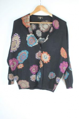 cardigan oversize estampado negro surkana