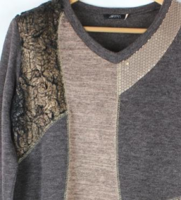 jersey punto texturas marron sarfi