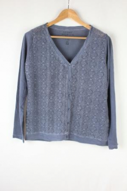 chaqueta punto camiseta con encaje azul gerry