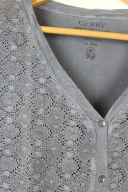 chaqueta punto camiseta con encaje azul gerry