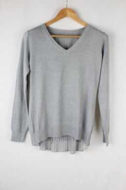 jersey punto combinado gris