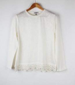 jersey punto y crochet marfil milano
