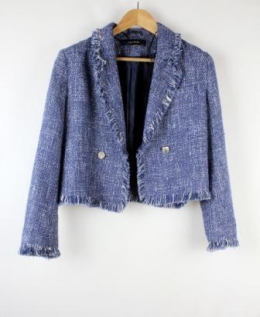 chaqueta tweed azul zara