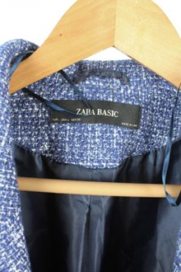 chaqueta tweed azul zara