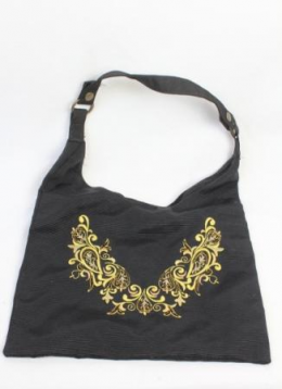 bolso tela bordado