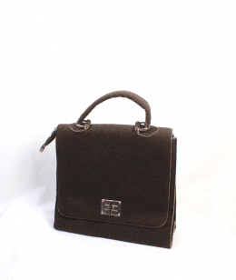 bolso fieltro marron