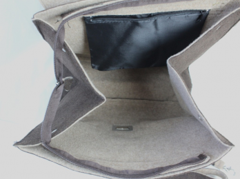 bolso fieltro marron