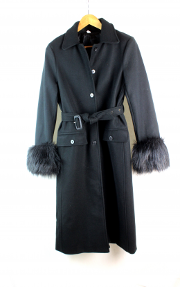 abrigo paño negro M