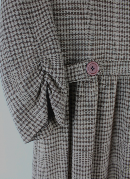 vestido punto cuadros beige blanco