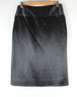 conjunto chaqueta+falda satinada negro