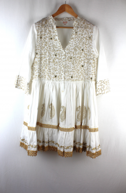Vestido boho bordado blanco MyM