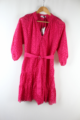 vestido bordado ingles fucsia morgan