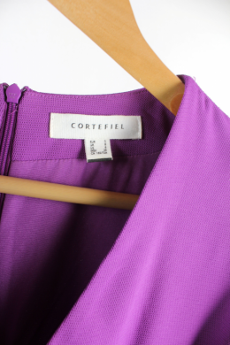 Mono largo volante morado cortefiel