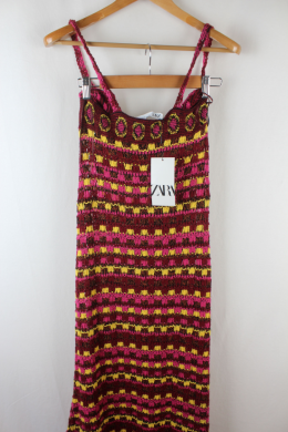 vestido crochet multicolor zara