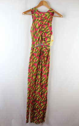 Vestido largo estampado geometrico