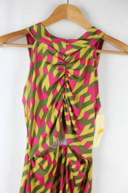 Vestido largo estampado geometrico