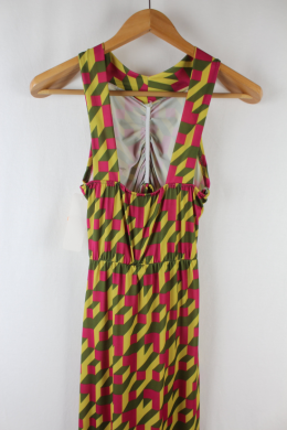 Vestido largo estampado geometrico