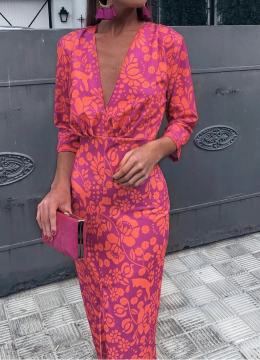 Vestido punto estampado sazalaxa