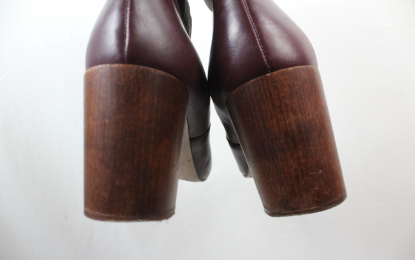 botines piel granate uterqüe