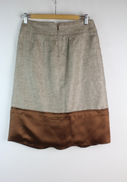 falda lino marron trucco 38
